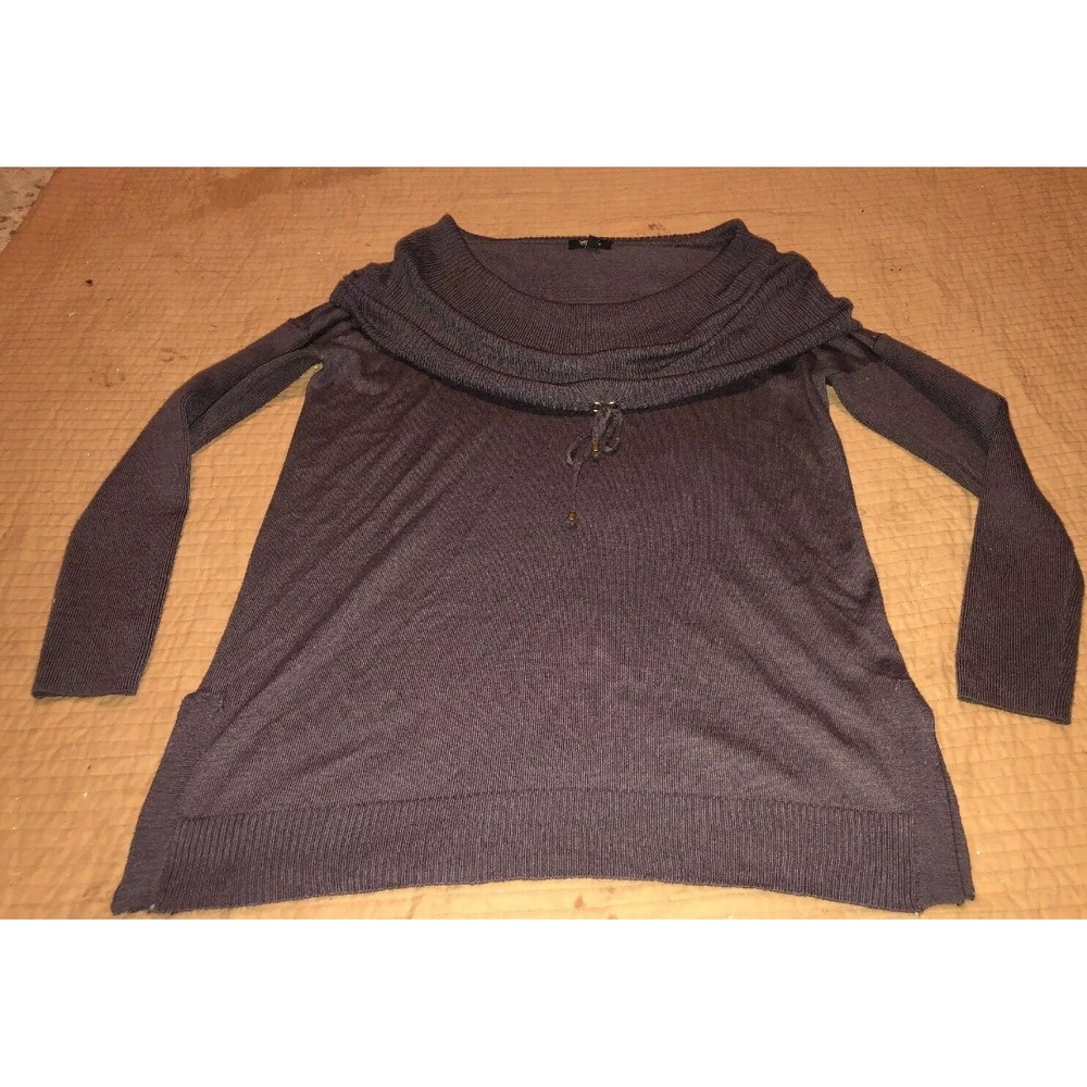 Anthropologie Cupio Women's Pullover Sweater Brown Cowl Neck‎ LS Size Small